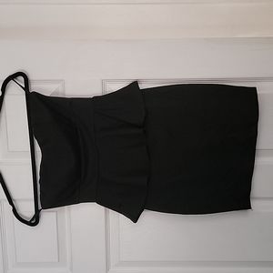 Strapless padded black dress